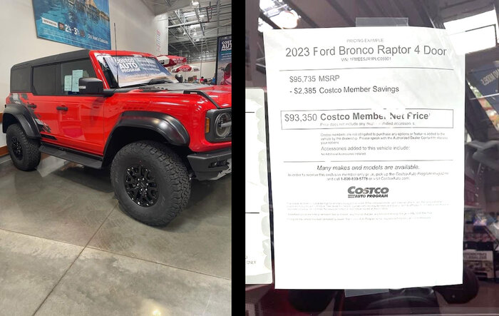 Bronco Raptor at Costco!  Big Savings -$2,400 off MSRP