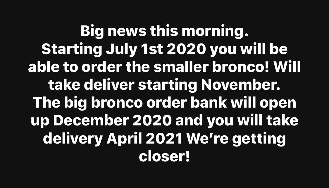 Ford Bronco 2021 Bronco Ordering (Order Bank) Begins in December – For April Deliveries 0F7765E5-D6F8-4C43-A94C-8A37DAA2A80D