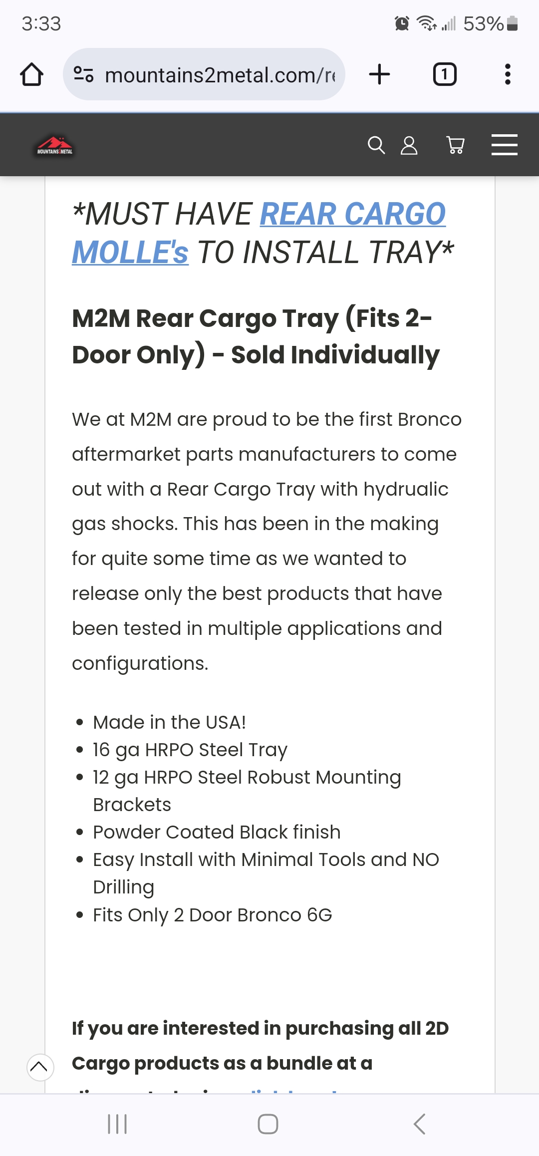 Ford Bronco Mountains2metal 2 door cargo shelf. (UPDATE) 1000010580