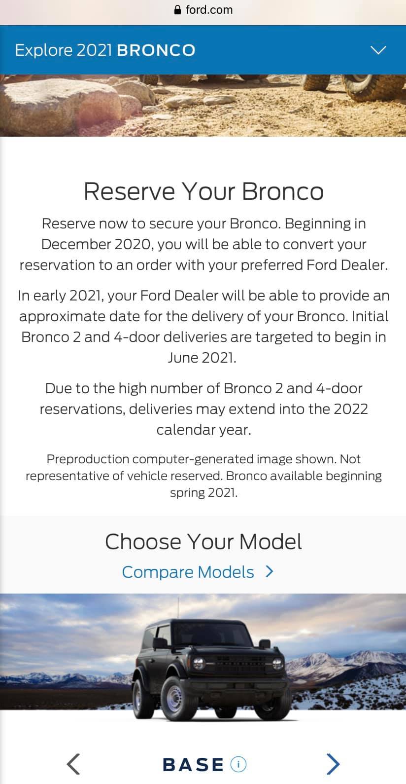 Ford Bronco 2021 Bronco delivery now "targeted to begin June 2021" and possibly into 2022 0A57AE41-D62F-44E7-88B9-7D21FC66C2F9