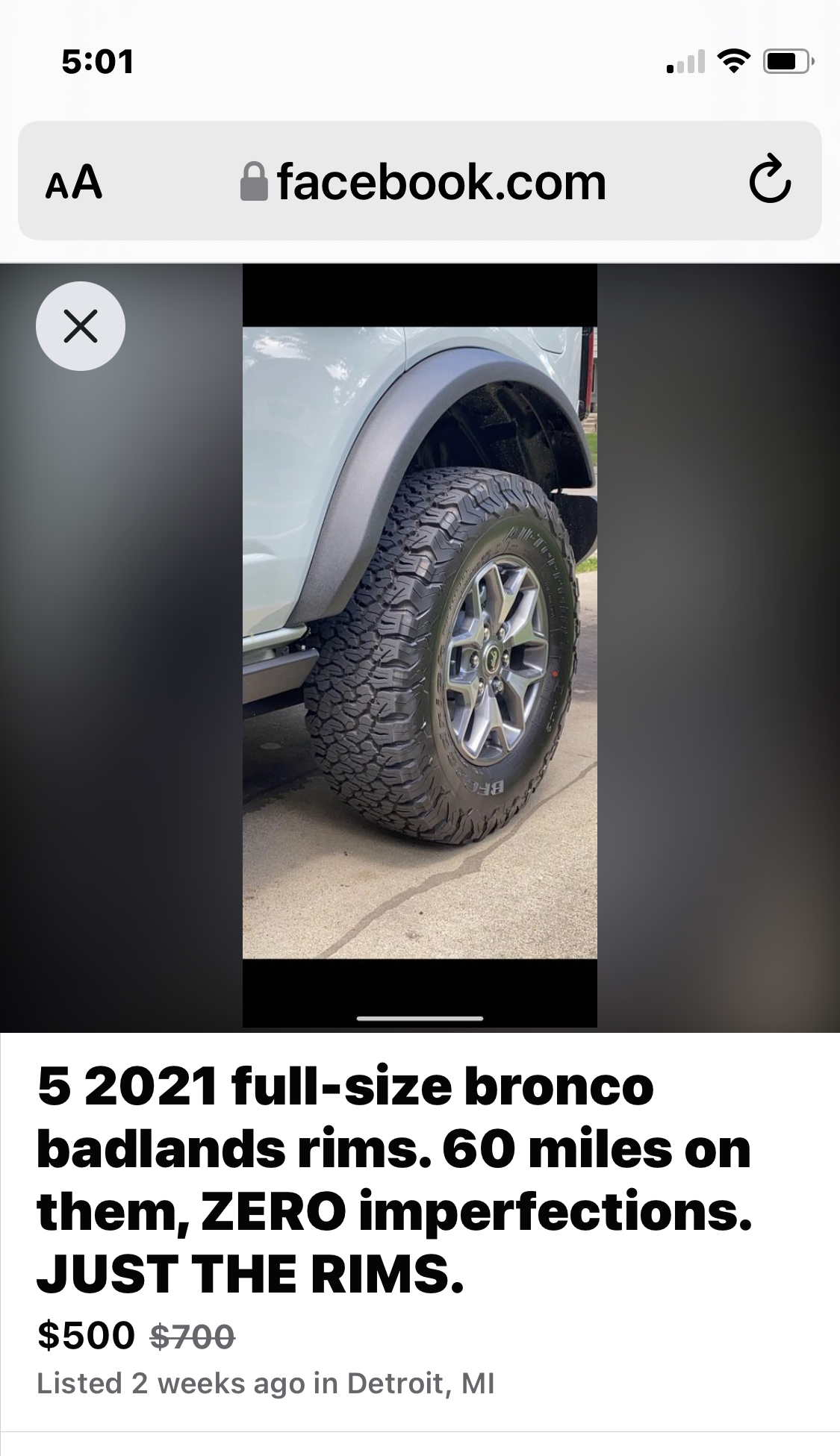 Ford Bronco WTS Badlands Rims $500 1496BA0B-A659-47C8-B0AB-EA3B0B88732E