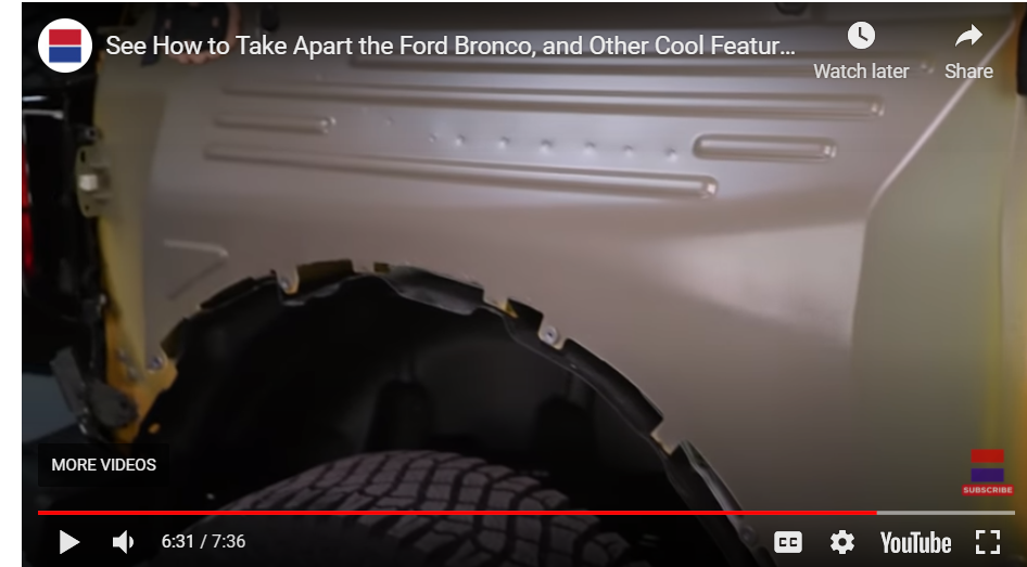 Ford Bronco Tear Down Videos - Taking Apart the 2021 Bronco (Car and Driver, Motor1) 1614692867616