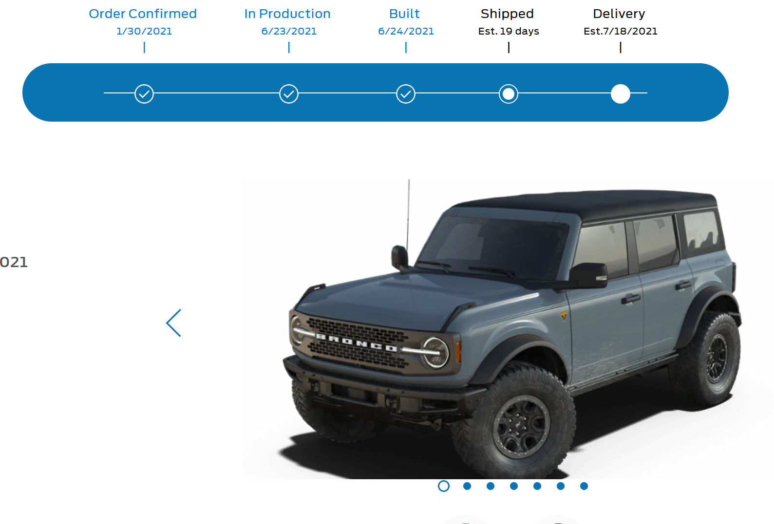 Ford Bronco Just Updated to "In Production" but no estimated delivery date - average time for those of you who have taken delivery? 1624788181975