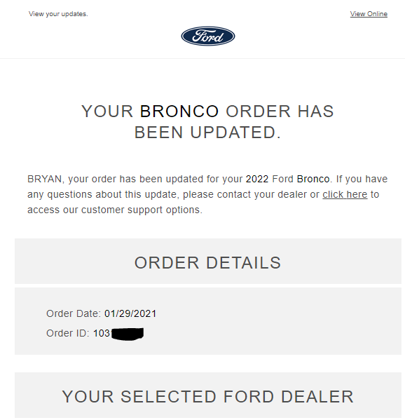 Ford Bronco Day 7 and still no email from Ford? 1634926735297
