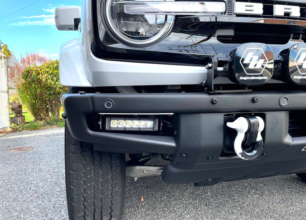 Ford Bronco 8" LED driving lights installed in MOD (heavy duty modular) bumper 1636647529708