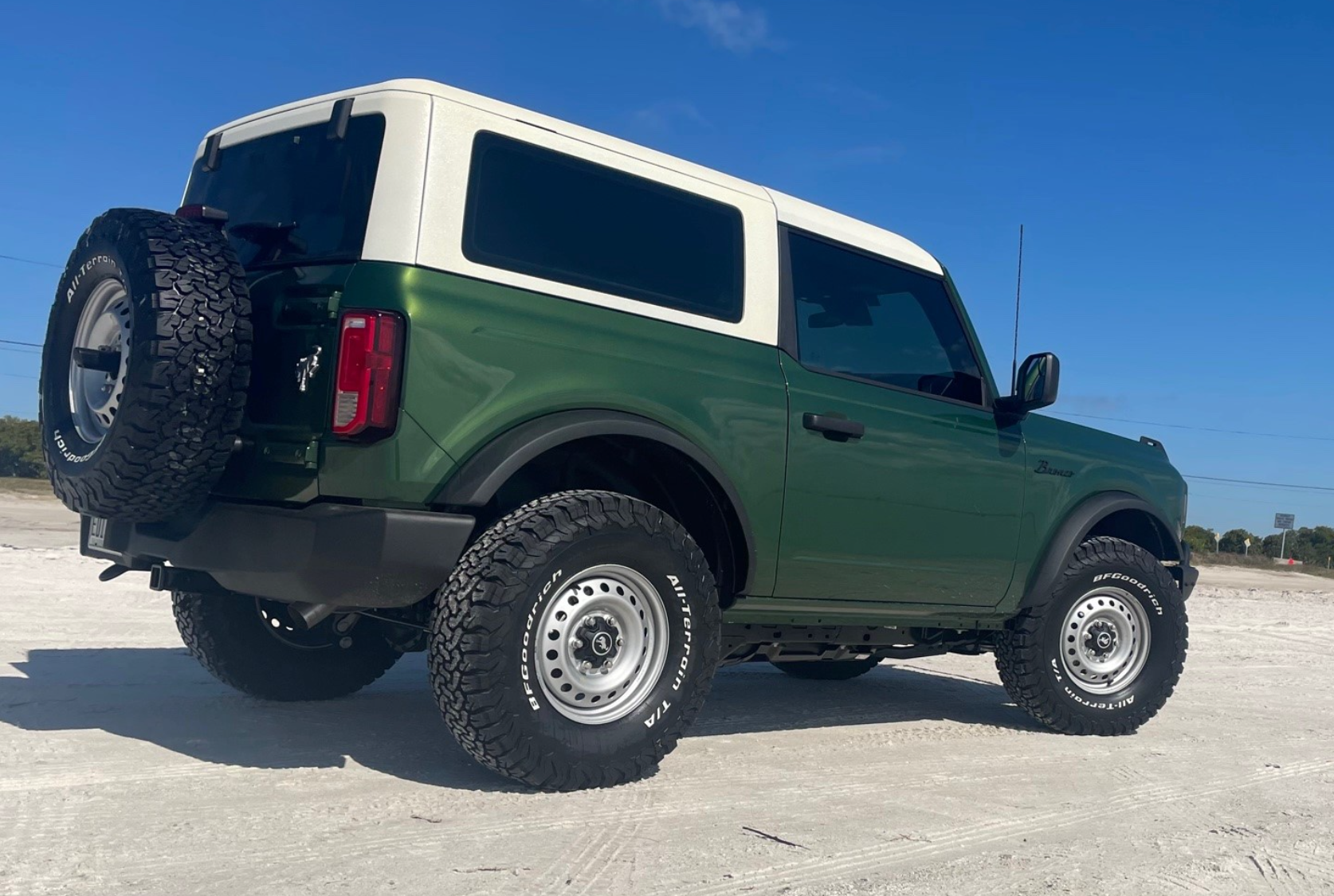 Ford Bronco Base Eruption Green & Line-X White Top Throwback Build, keeping the Steelies 1644964115696