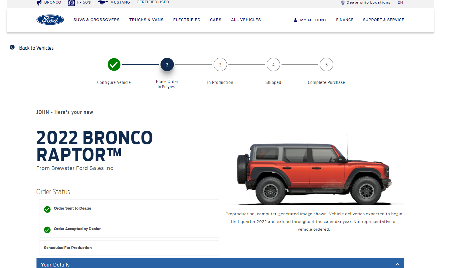 Ford Bronco ⏳ Bronco Raptor now being scheduled for production & VIN assigned 1648002104618