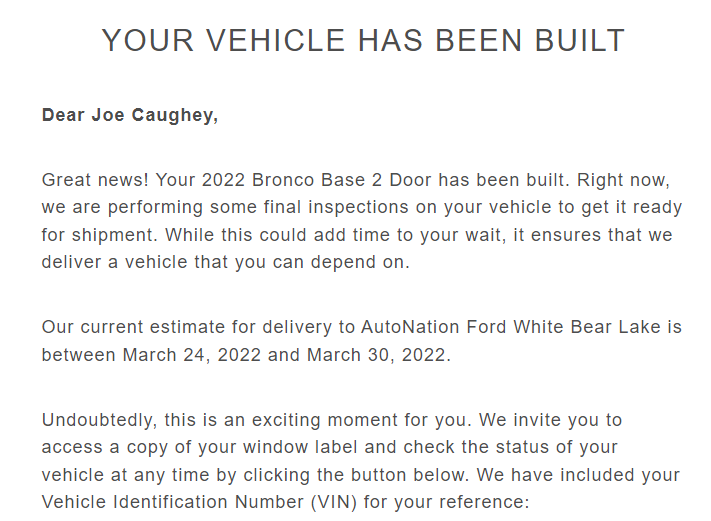 Ford Bronco 🛠 3/7/22 Build Week 1648071588571