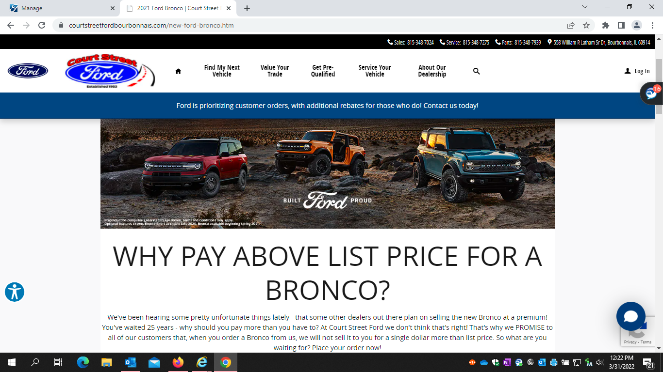 Ford Bronco Give a shout out to your dealership if they honored MSRP pricing 1648747565574