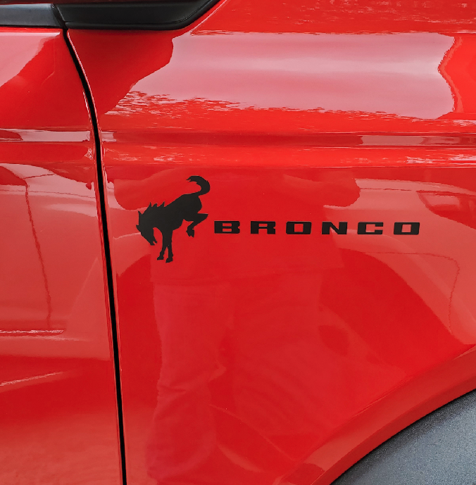 Ford Bronco Bronco script emblem installed 1650133345164