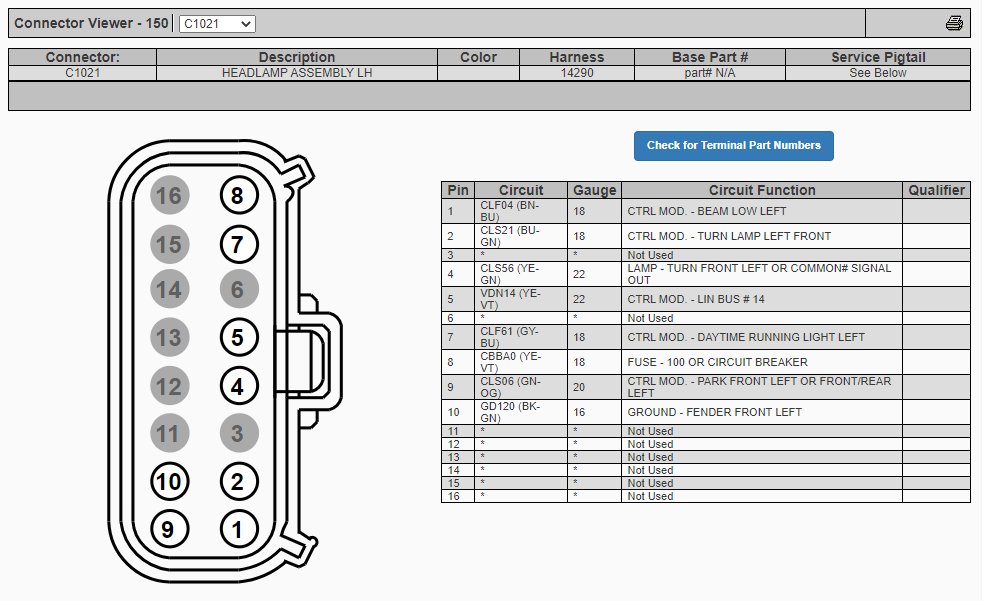Ford Bronco Headlight plug diagram 1658253252608