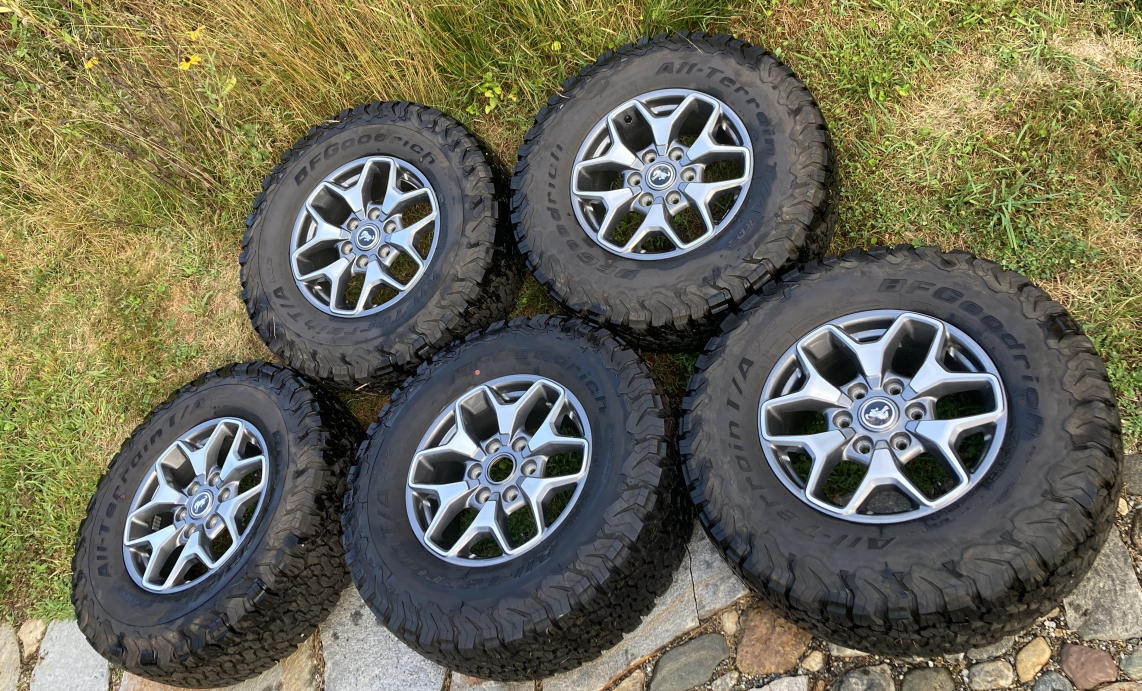 Ford Bronco ON HOLD- Set of 5 standard Badlands wheels and tires including TPMS sensors 1658588105228