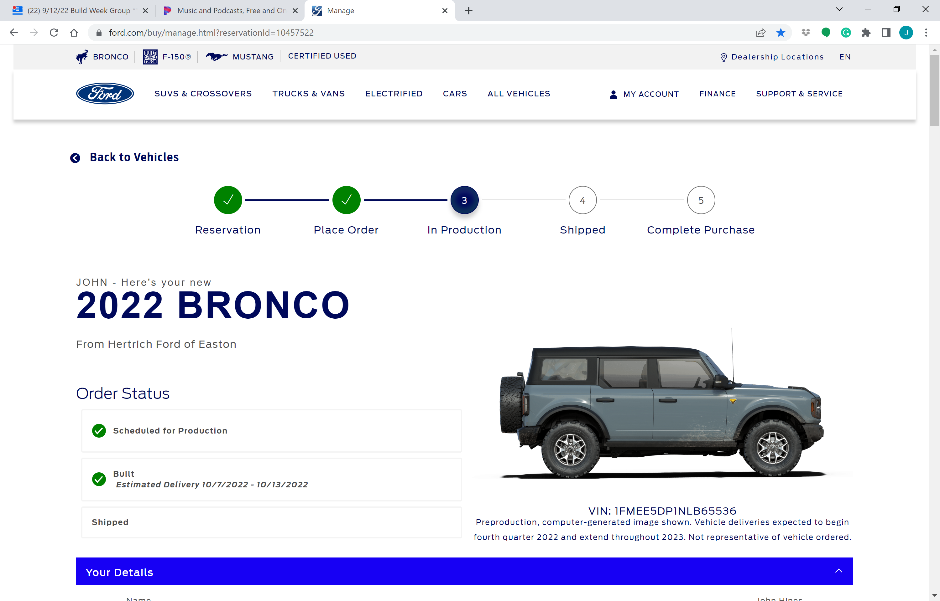 Ford Bronco 9/12/22 Build Week Group  **Now has Google Spreadsheet** 1665603318469