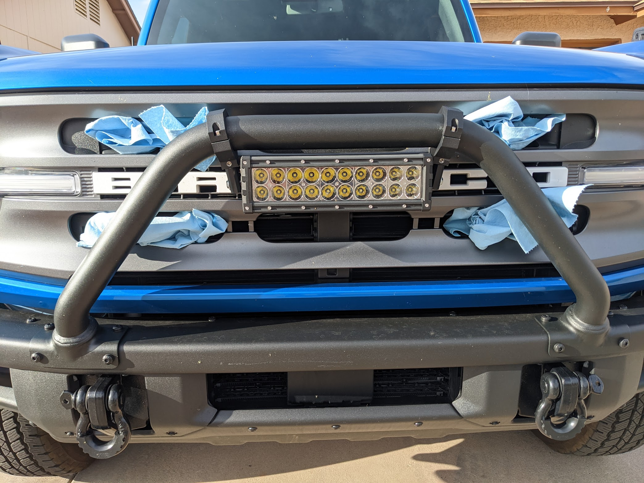 Ford Bronco Mesh grill inserts installed on Big Bend 1677099187200