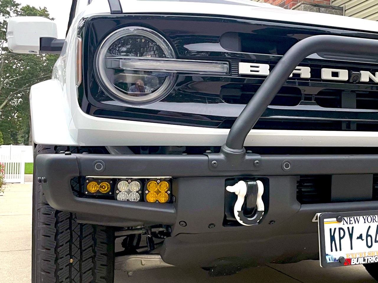 Ford Bronco Baja Designs Triple Fog Light Kit w/KR Off-Road Open Style Brackets 1692912707440