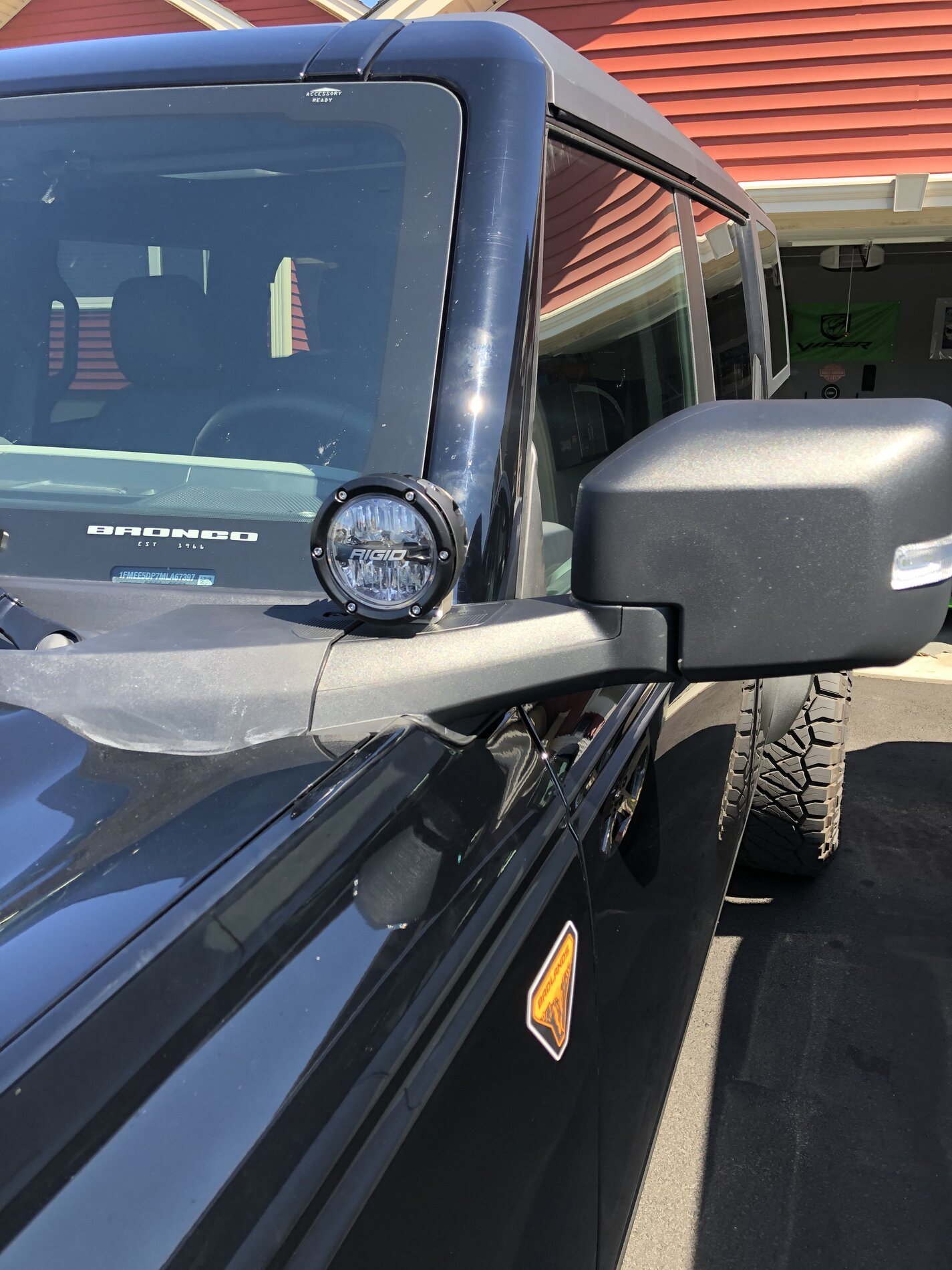 Ford Bronco New Rigid 360 lights installed on mirrors 95923669-0793-4633-877B-D27062755D5E