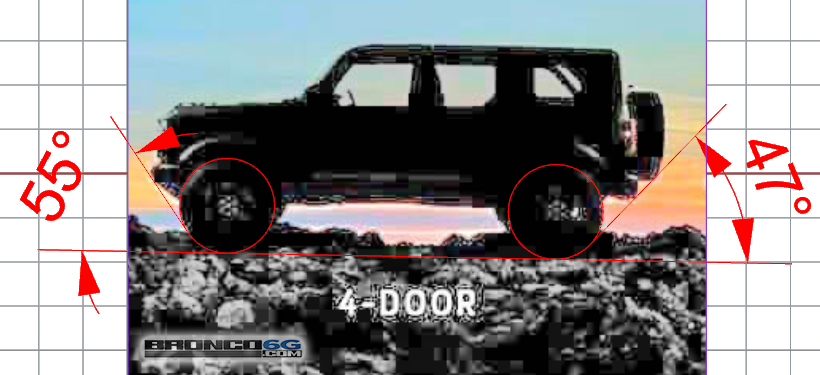 Ford Bronco Leaked: Ford Bronco Family Silhouette Teaser (First Top Off Look)! 2021 Bronco Approach Angle Departure Angle 4 door