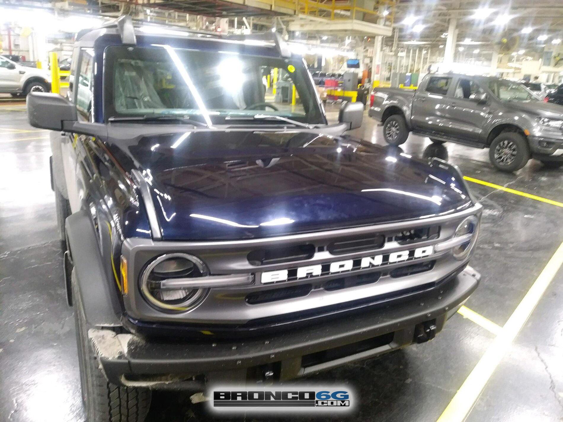 Ford Bronco 60+ Bronco Interior + Exterior Pics From Factory (by The Stig) 2021 Bronco interior factory production line photos 31 Antimatter Blue