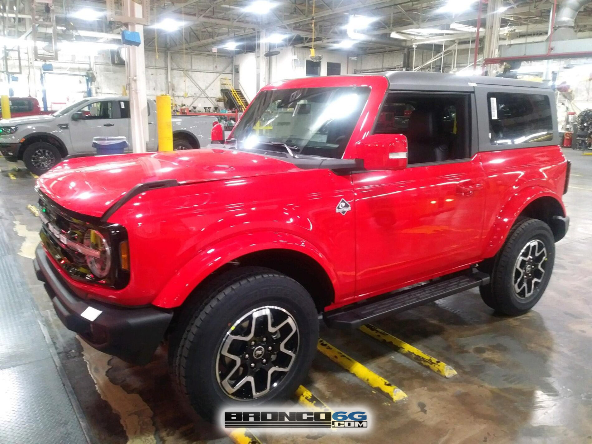 2021 Bronco Outer Banks Leather interior factory production line photos 32 Race Red 2.jpg