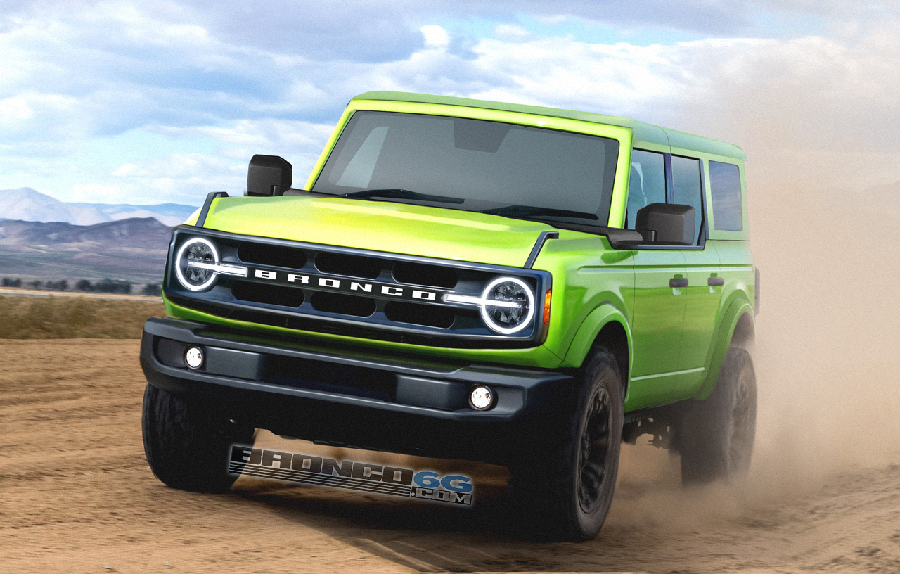 Ford Bronco Grabber Lime 2021 Bronco Preview Renderings 2021-Ford-Bronco-4dr-grabber-lime-fenders-roof
