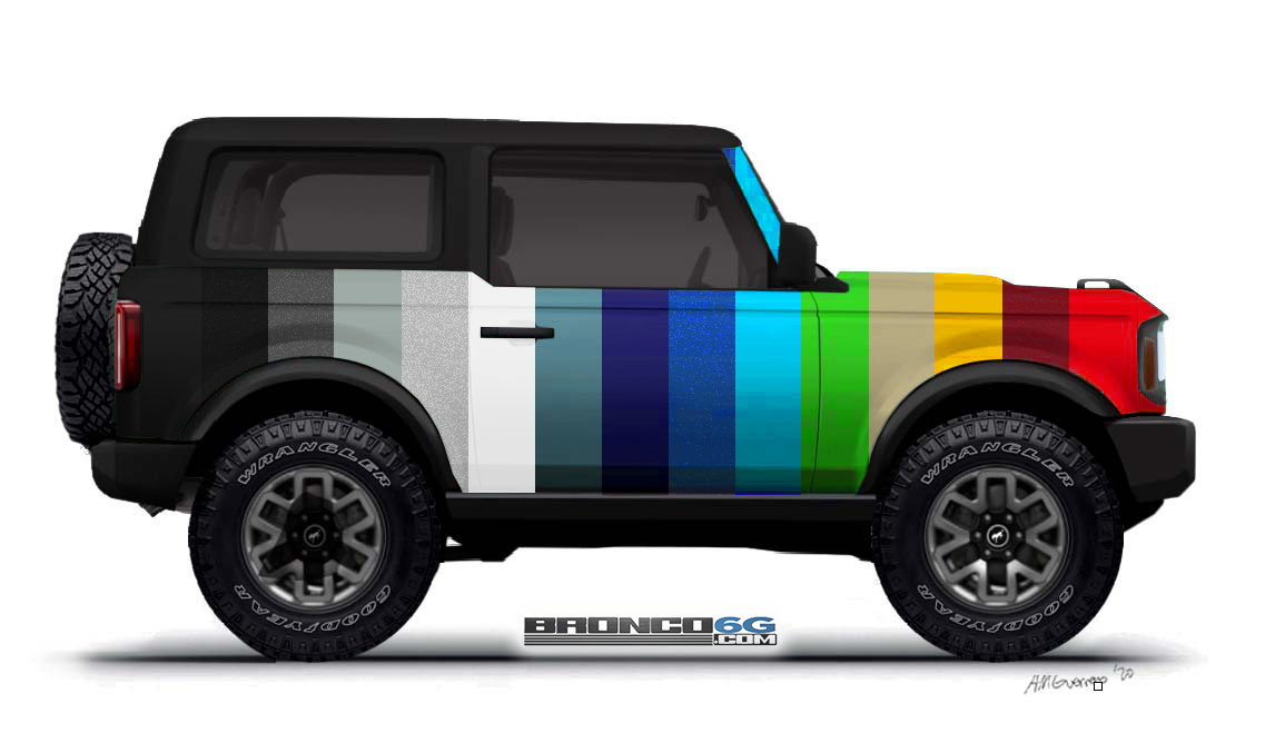 Leaked List Of Colors Rendered Poll Your Choice 2021 Ford Bronco Forum 6th Generation Bronco6g Com