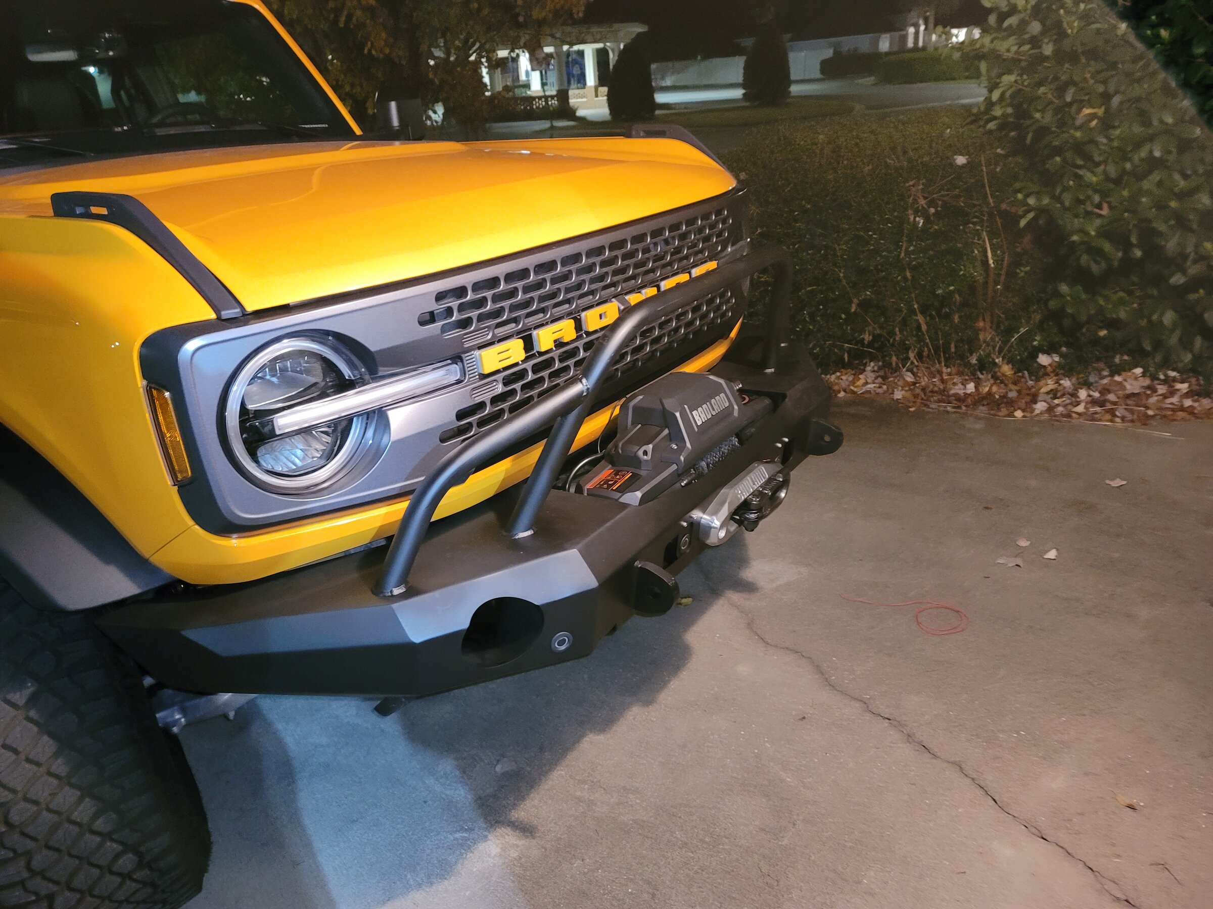 Ford Bronco New bumper and winch installed (custom modified Warn Elite bumper) [Edit with Before] 20220123_193707