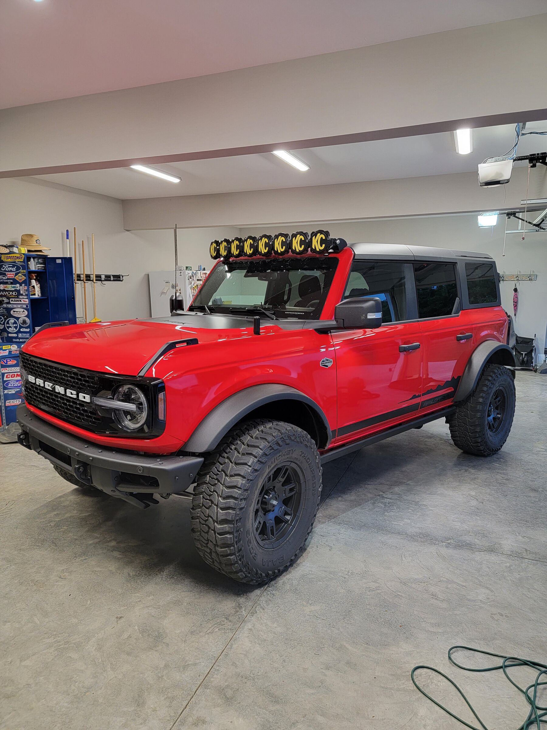 Ford Bronco Race Red Wildtrak Build in KY 20220606_204502