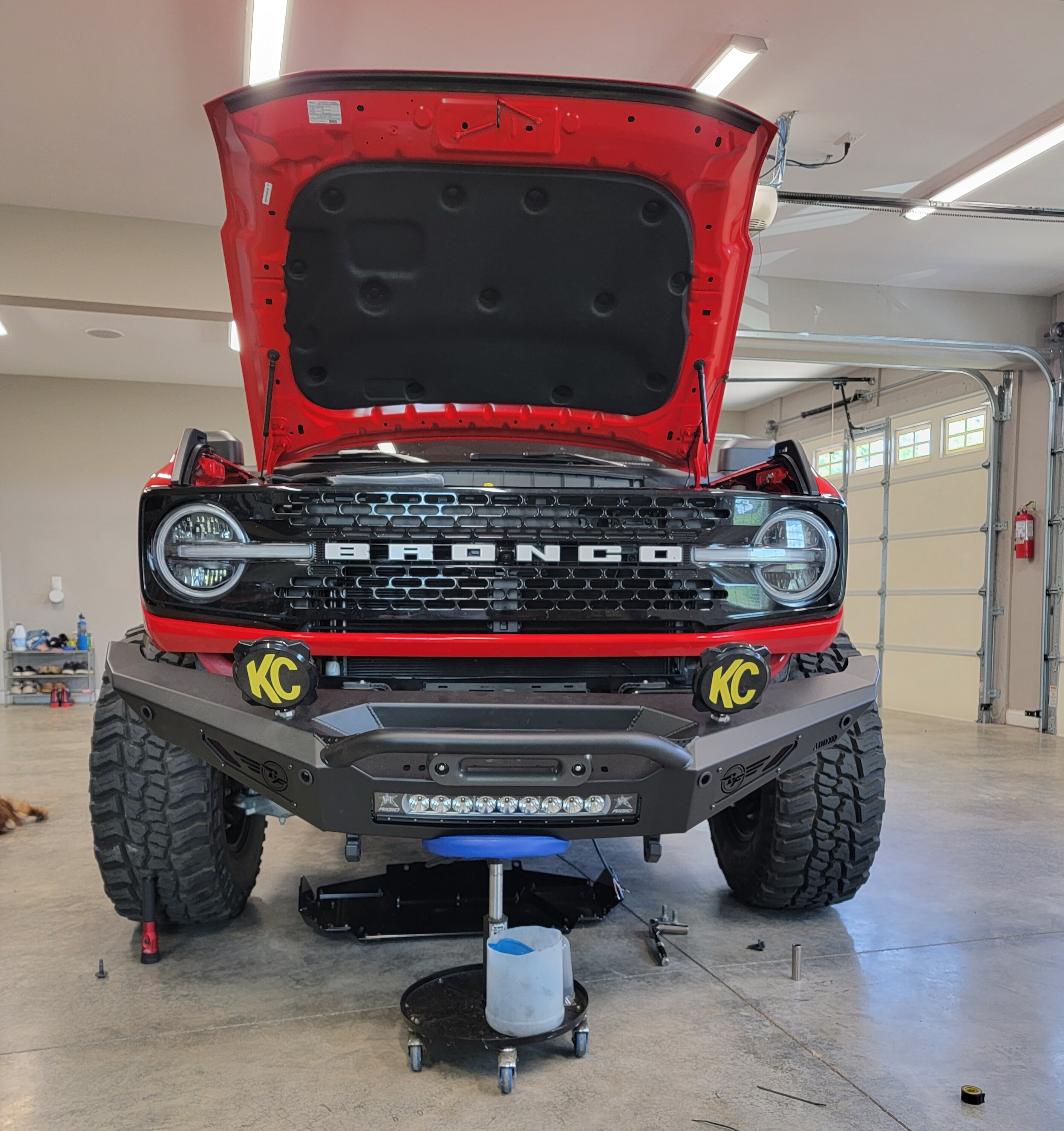 Ford Bronco Race Red Wildtrak Build in KY 20220611_122034