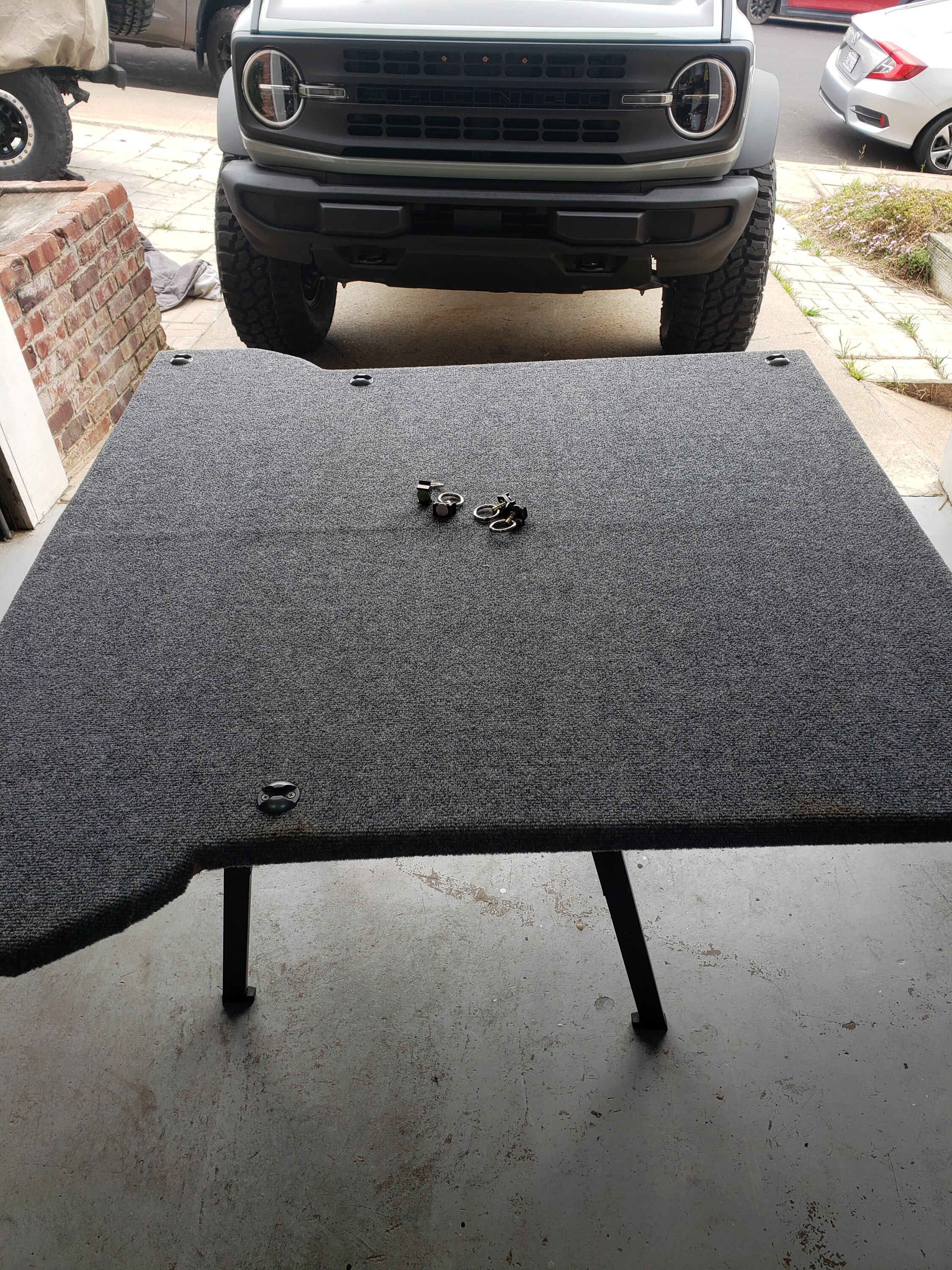 Ford Bronco Goose Gear who? Made my own DIY custom rear seat delete platform 20220611_132813