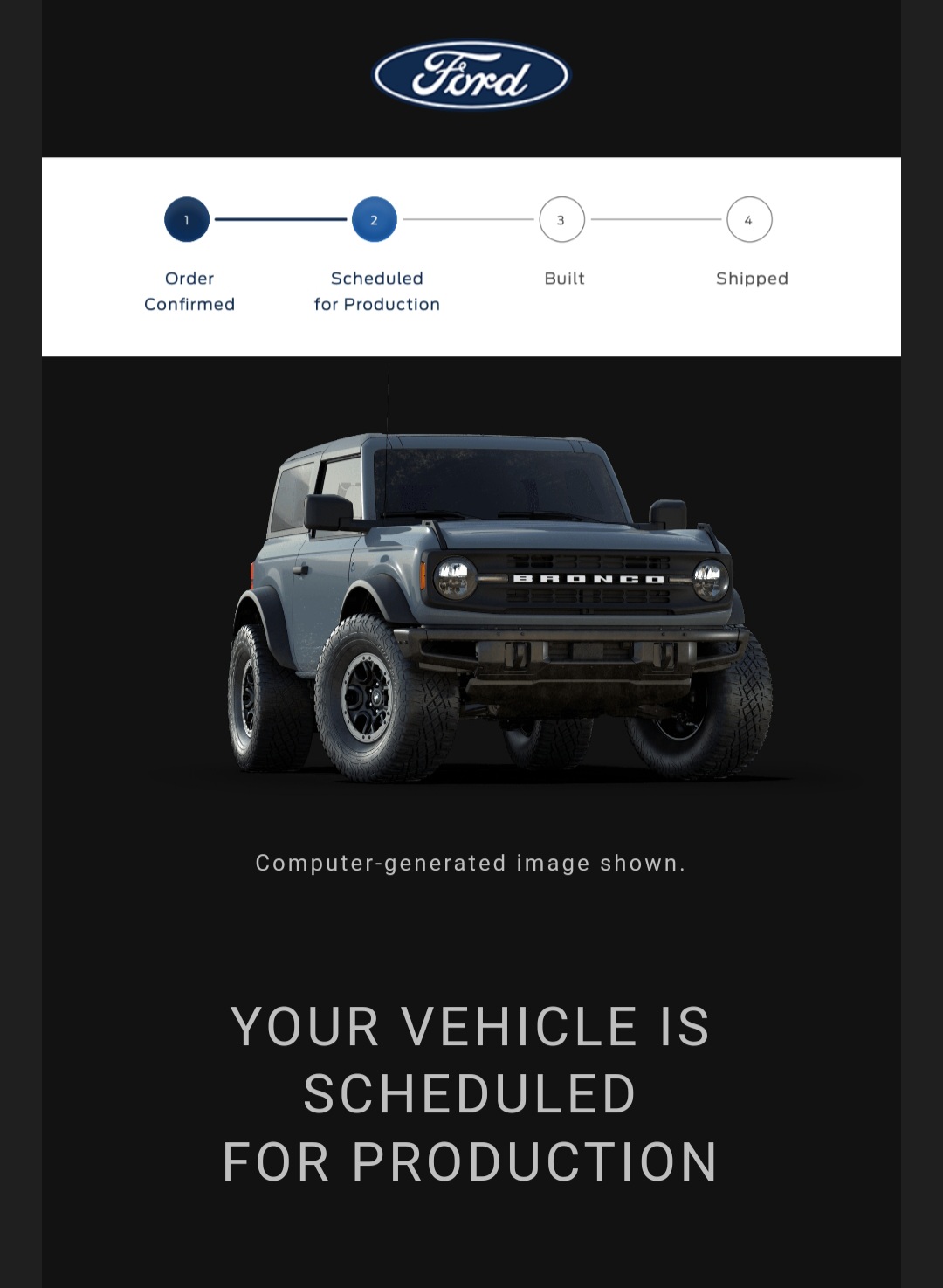 Ford Bronco 📬 2023 Bronco production scheduled build emails now going out! Gets yours yet? 20221008_042453