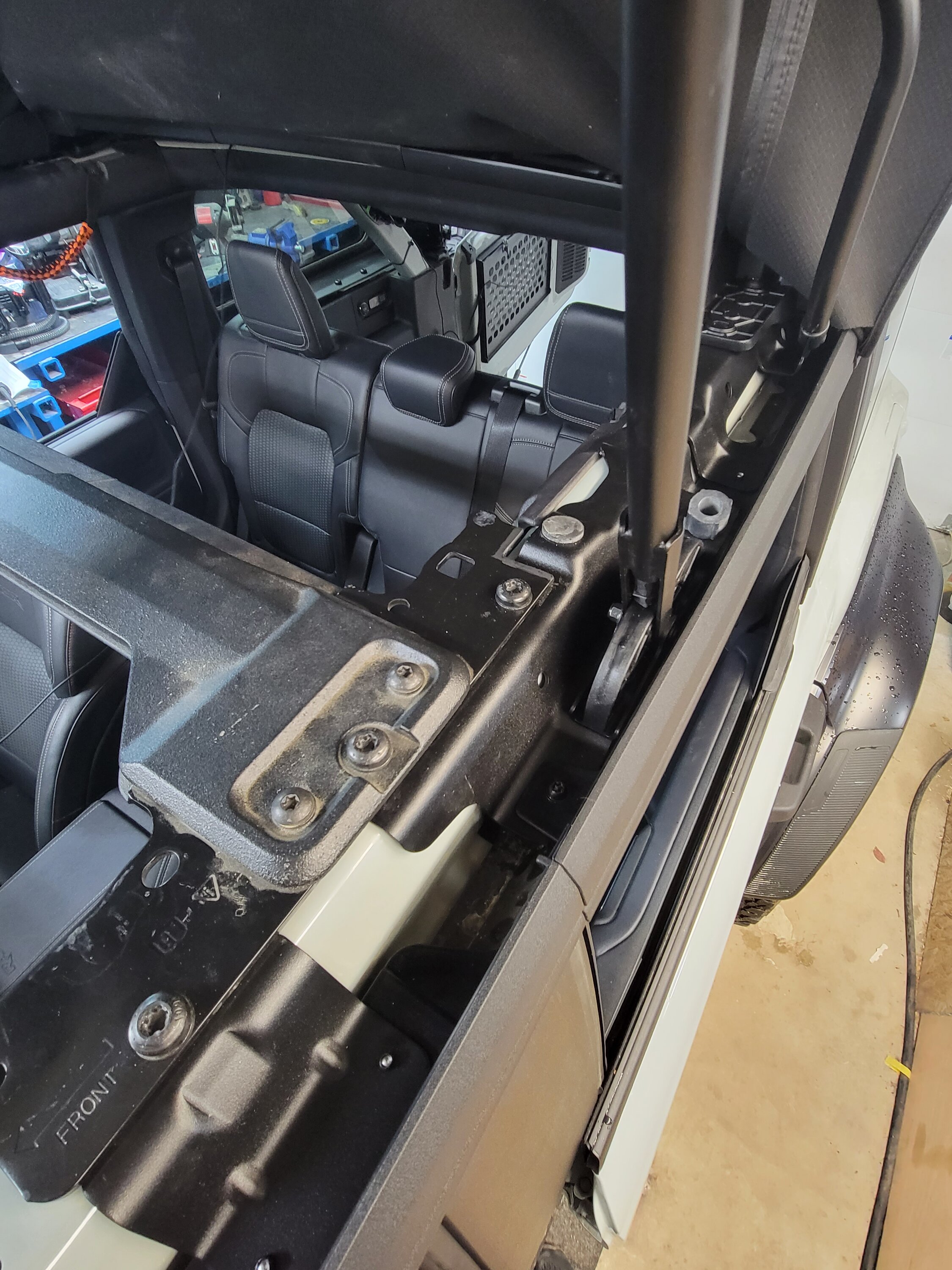 Ford Bronco Bestop Skyrider Soft Top (and Bestop Trektop) installed on Bronco Raptor w/ minimal modifications required 20230428_210914