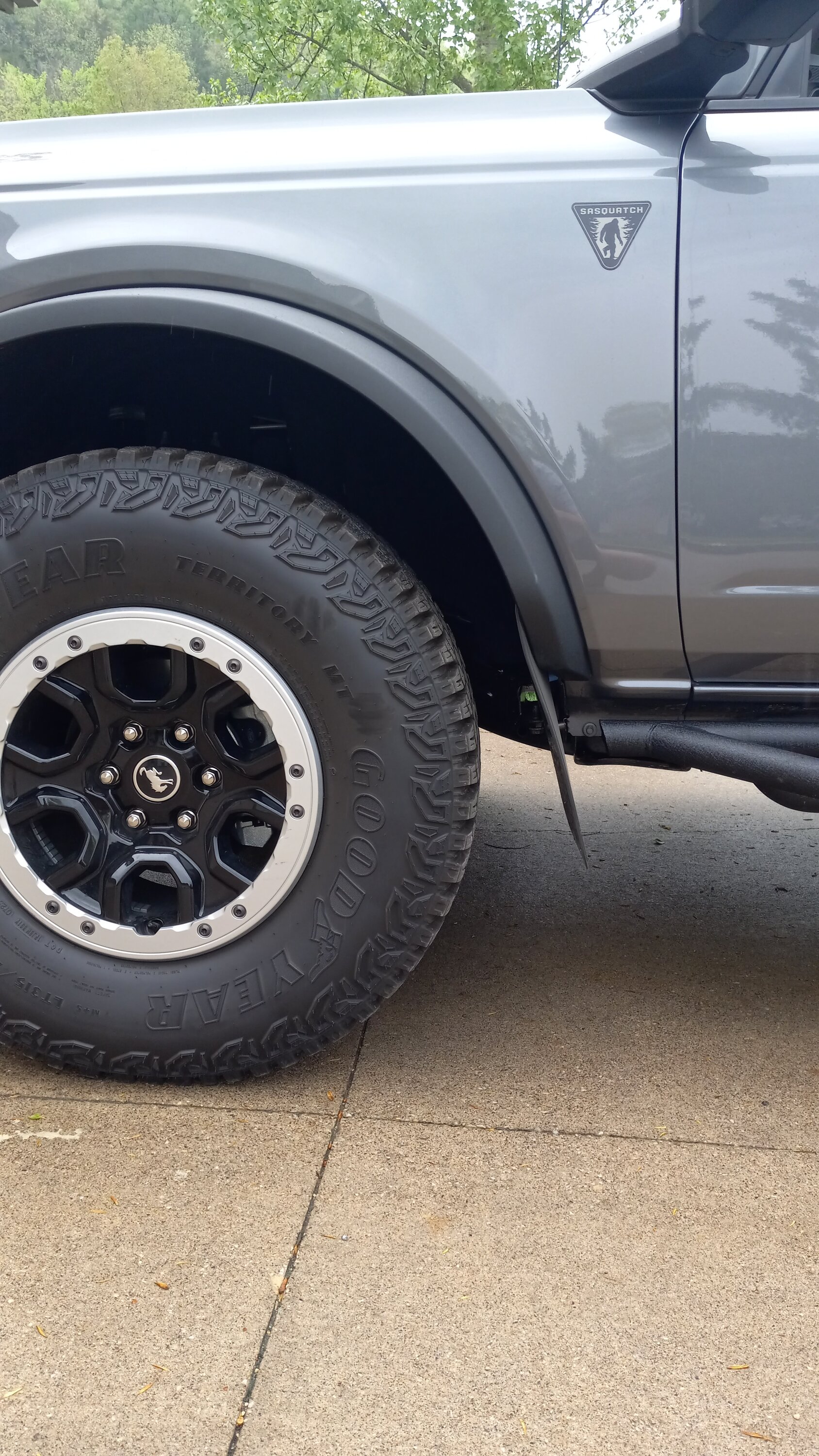 Ford Bronco Plasticolor Mudflaps install on Base/Sasquatch with pics, parts, and measurements. 20230512_112902