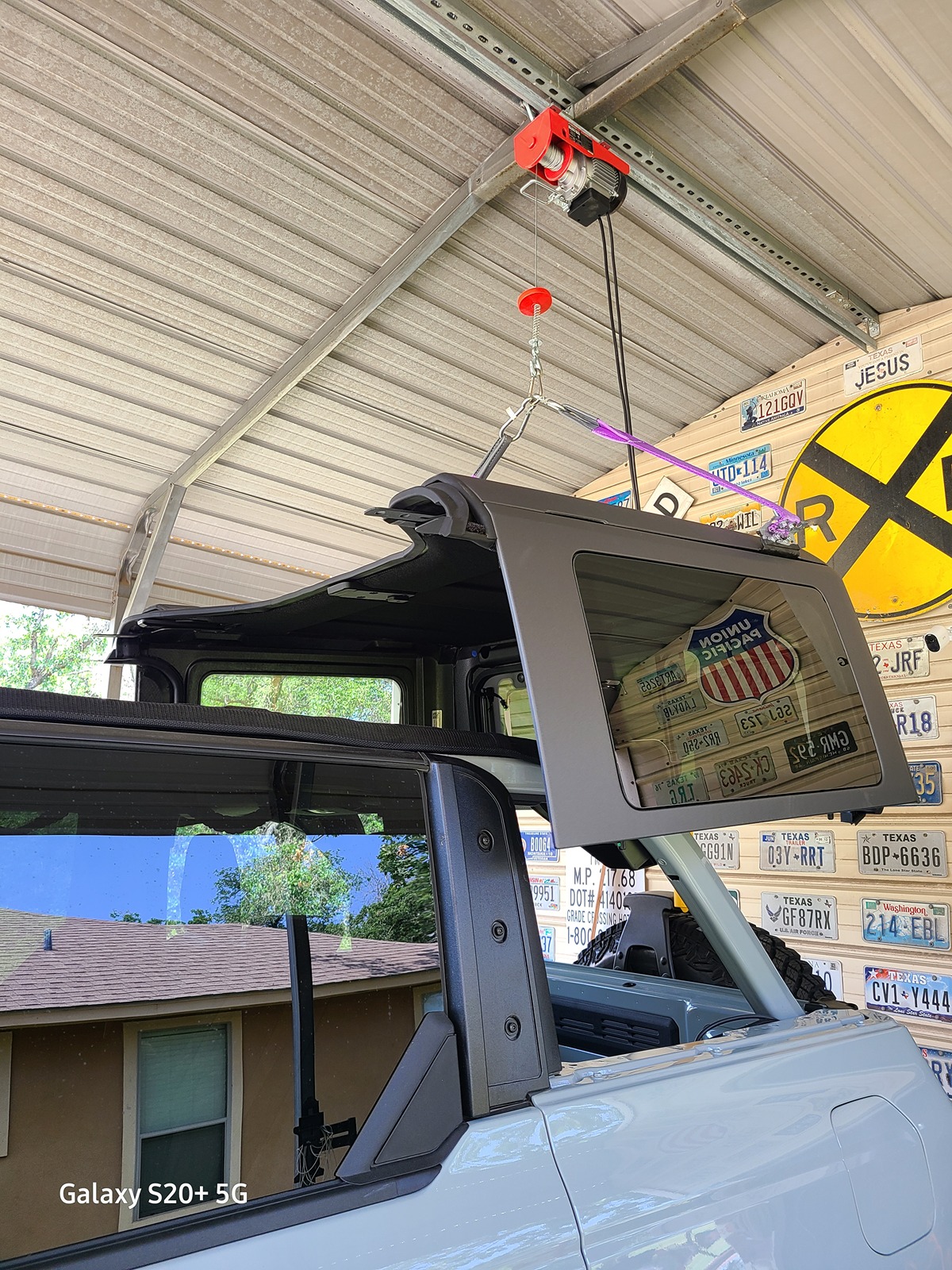 Ford Bronco My DIY Homemade Hard Top Lift Ceiling Winch System Harkin