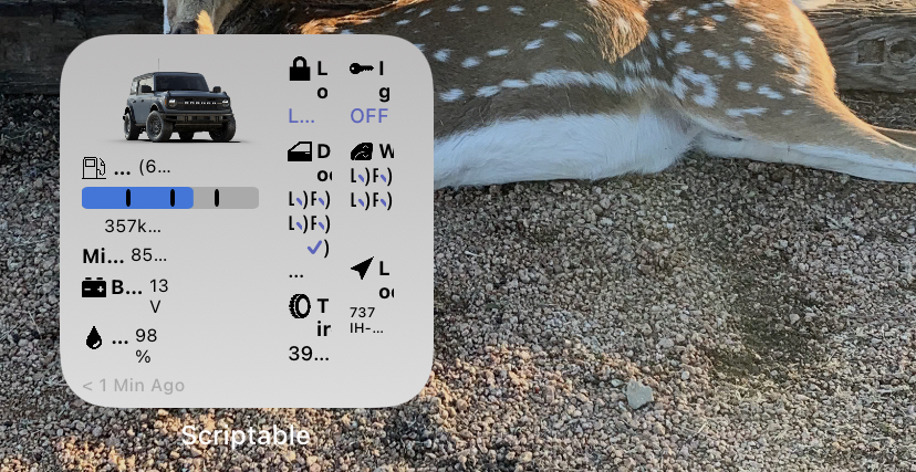 Ford Bronco 📱 Scriptable FordPass Widget (iOS, iPad, MacOS) 2766F6FB-0C3F-4340-A5AA-6425C8646F31