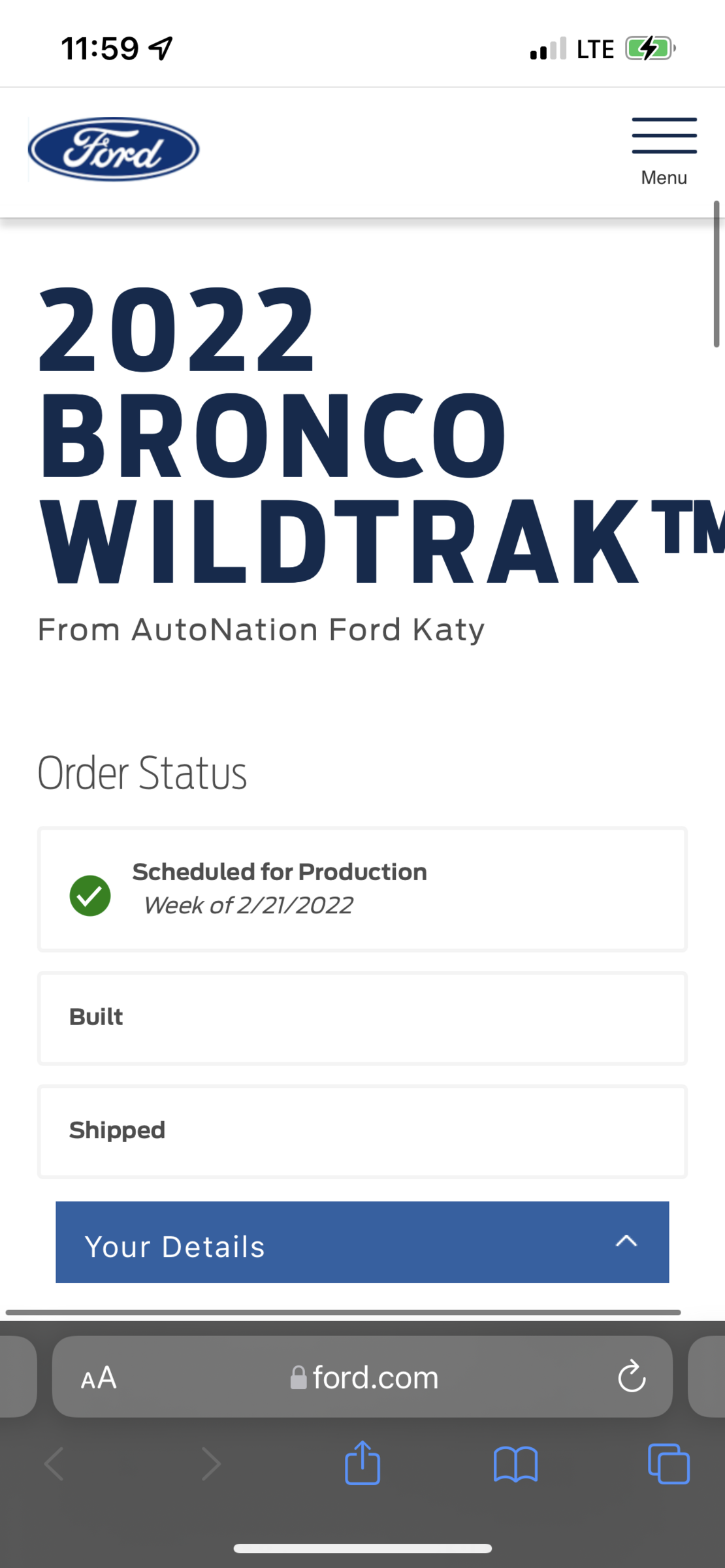 Ford Bronco [SCHEDULING NOW 12/16] ⏱ 2022 Bronco Scheduling Next Week (12/13) For Build Weeks 2/14 and 2/21 852060AD-2B65-4CA0-BEE8-8EB6FFD136B0