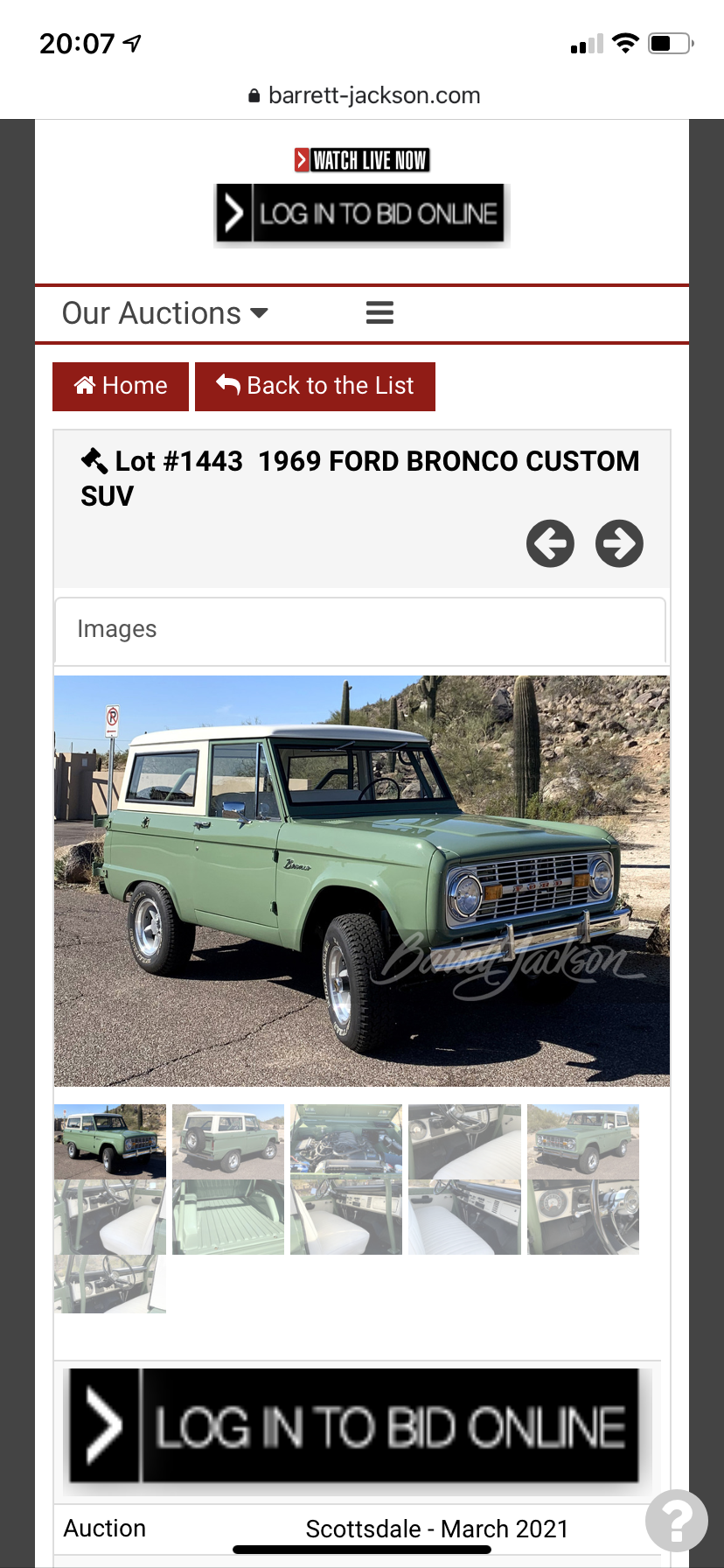 Ford Bronco How to watch Bronco VIN #001 auction today (Sat 3/27) at Barrett-Jackson! 589937C8-93B3-4C41-BBEE-88813C4E45BB