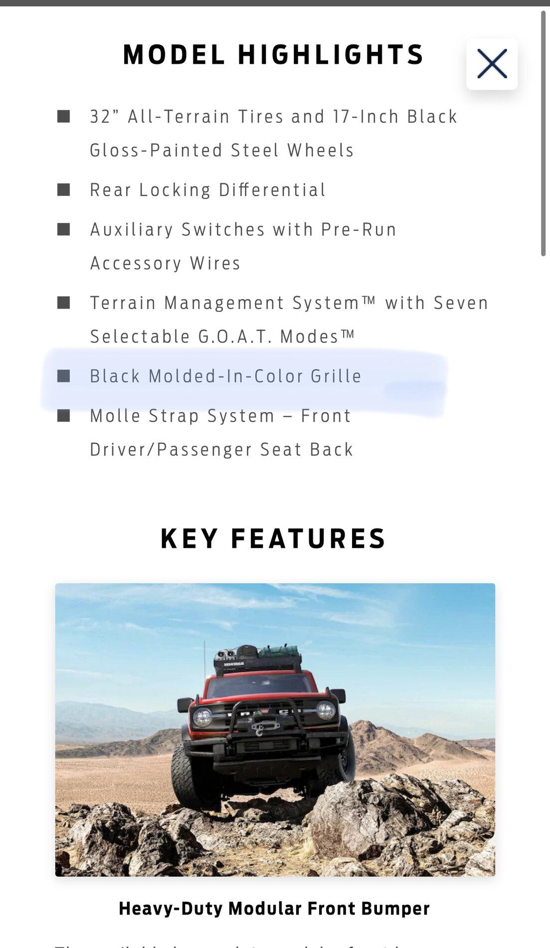 Ford Bronco Molded in Color Top vs. Black Diamond Grille 58B761BA-CC12-41A7-A129-98EB779561B6