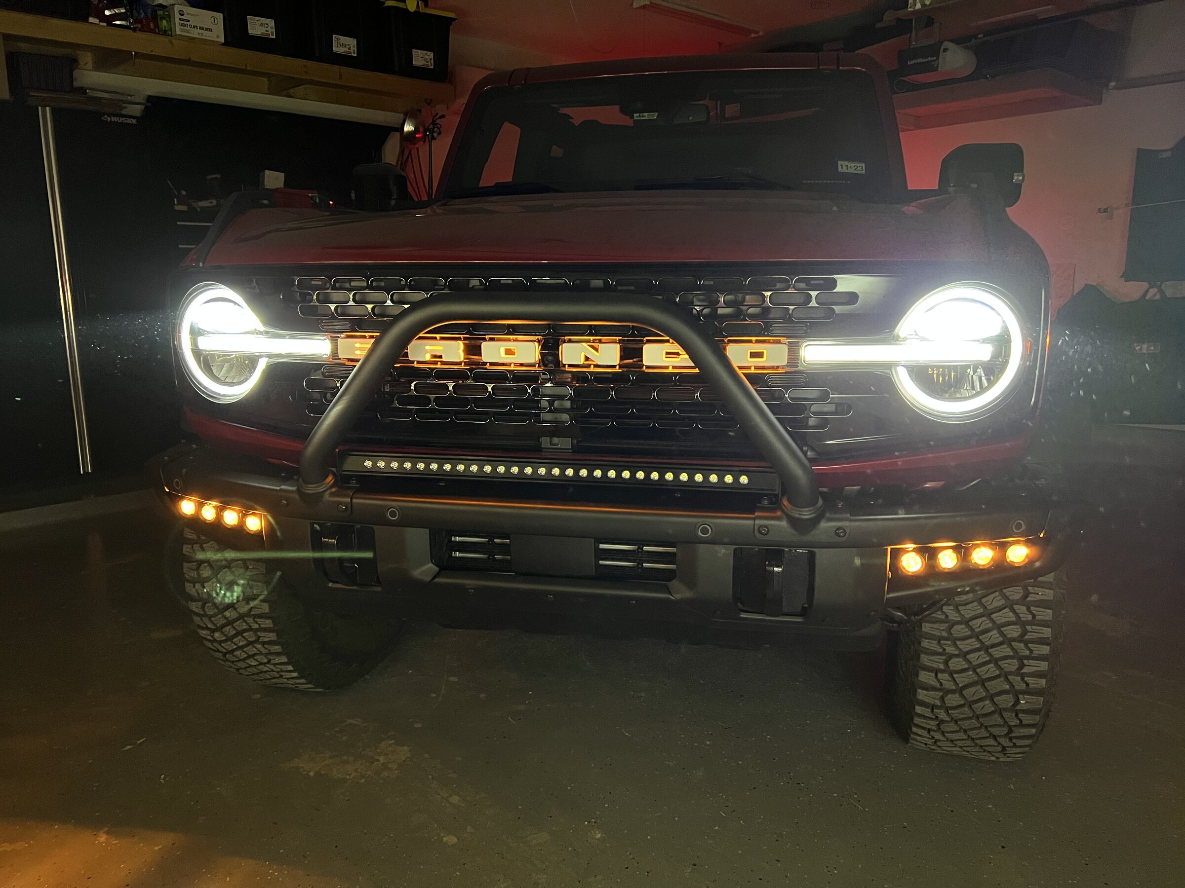 Ford Bronco Amber LED Light Bronco Letters, DRL fogs, and light bar installed 5AD7AE03-FC4C-40F6-B733-A52BF4F901C3