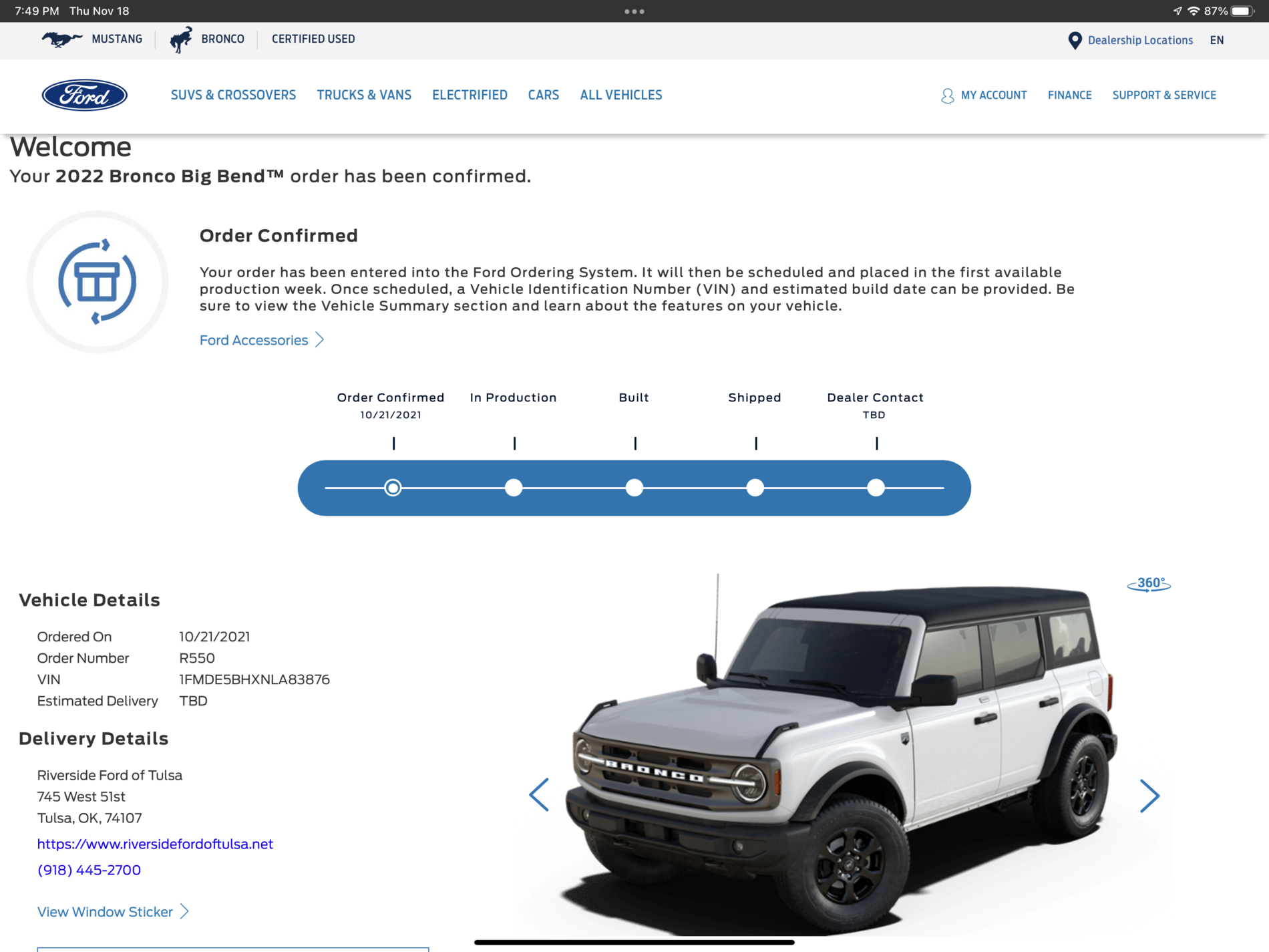 Ford Bronco 🛠 10/25/21 Build Week Group Screenshot_20211119-065035
