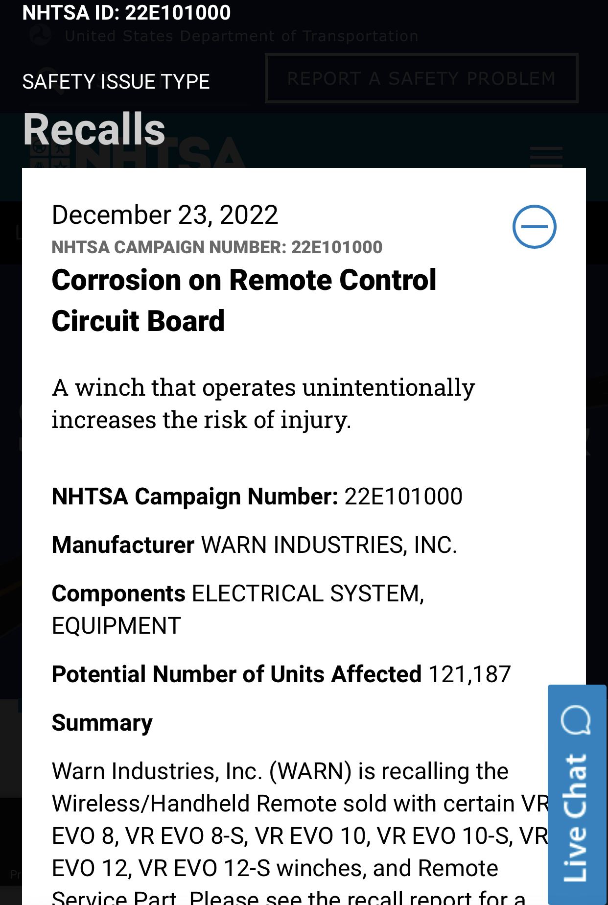 Bronco Warn VR Evo Winch remote recall 67C2252A-F26D-4ADE-8C4A-4CA9BFEB0478