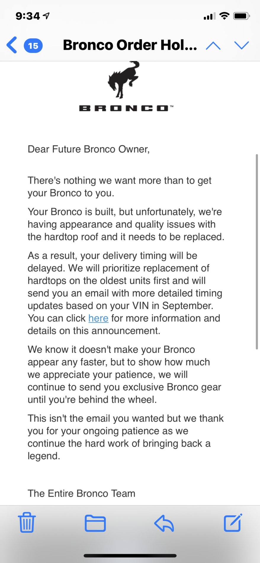 Ford Bronco Delivery delay emails have arrived [8/13] 7ED2557C-4F7E-4BA9-81A5-C11A6AED7C94