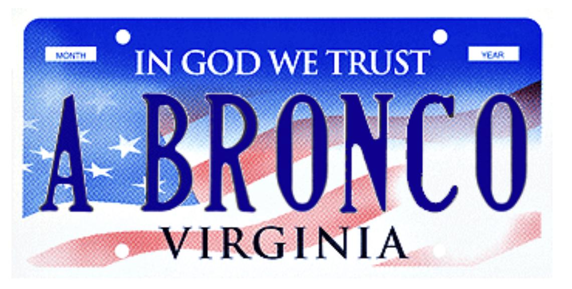 Ford Bronco Custom vanity license plate for your Bronco? 7FDF3969-0D48-4DBB-8D2B-B4487F1A669F