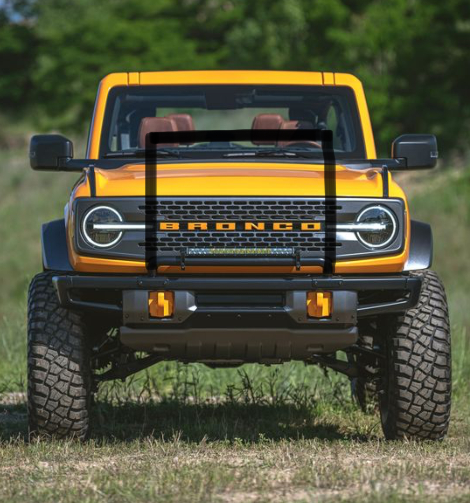 Ford Bronco Brush Guard design changed to avoid blocking Bronco grille letters 869EED53-94DD-4F78-935D-2D7A4259B3D1