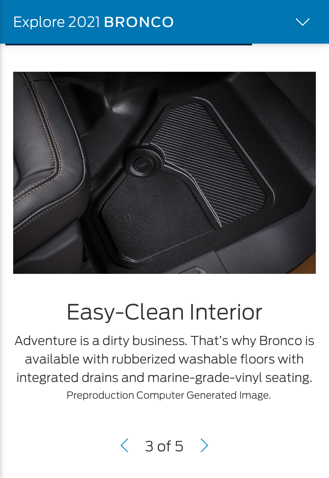 Marine Grade Interior Seats, Bronco Vinyl Floor