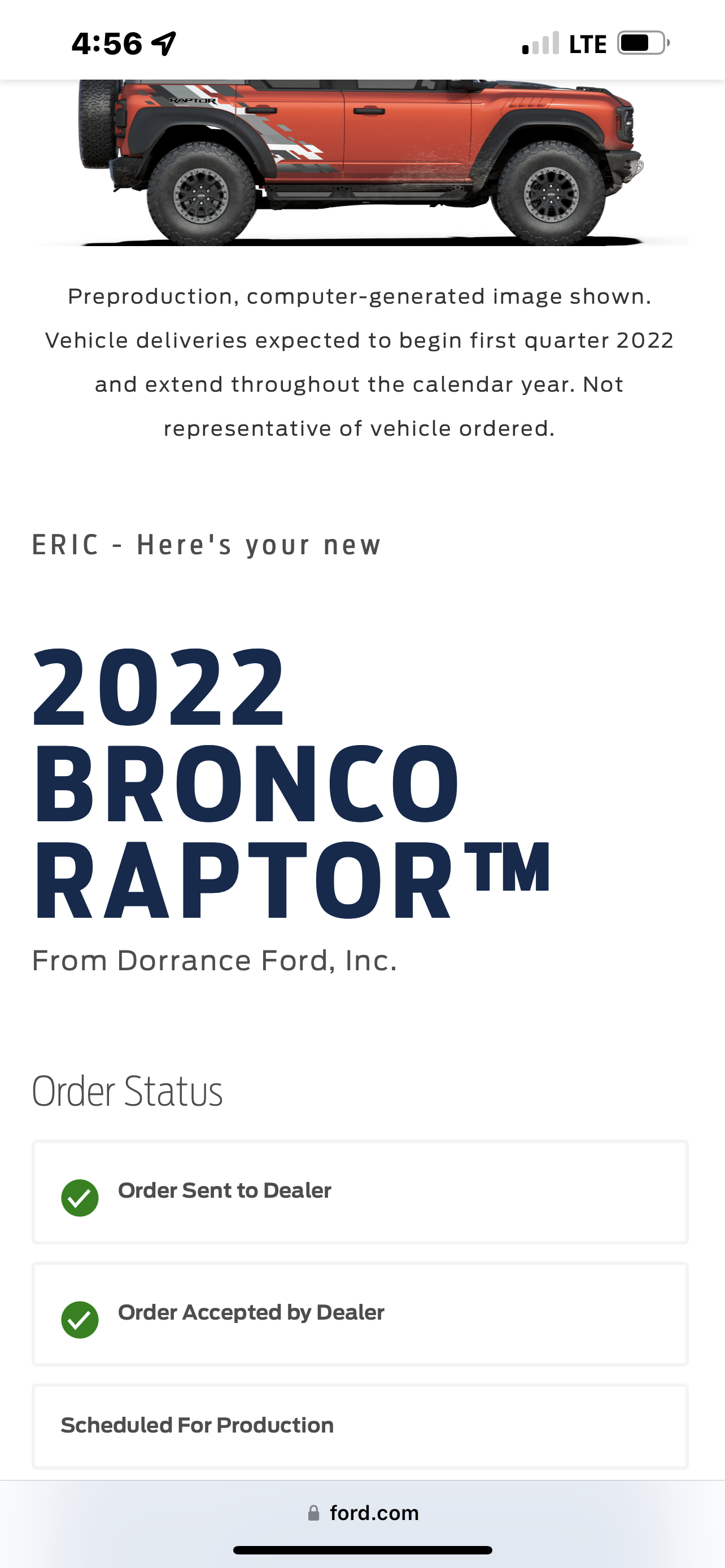 Ford Bronco ⏳ Bronco Raptor now being scheduled for production & VIN assigned ADA3669C-1384-45F8-9435-925E2E1258D0