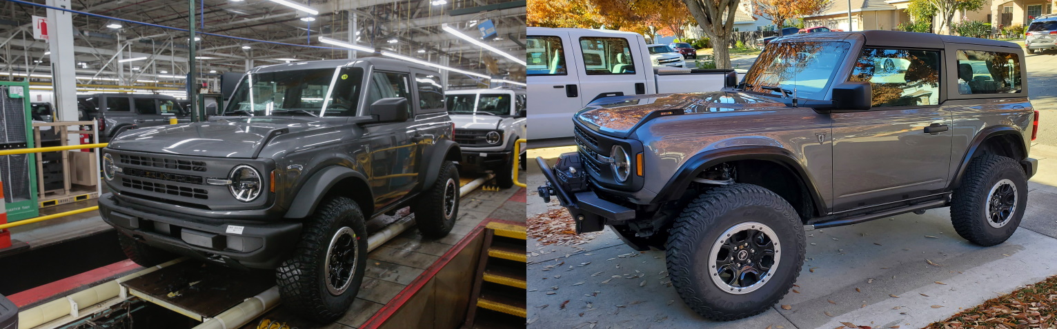 Ford Bronco Then & Now: show your assembly line Bronco and current Bronco picture BeforeAfter