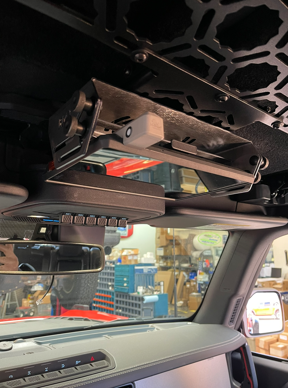 Ford Bronco GPS roof mount & overhead panel kit- what are your thoughts? Bronco-overhead-Panel-GPS-Mount-Garmin- (1)