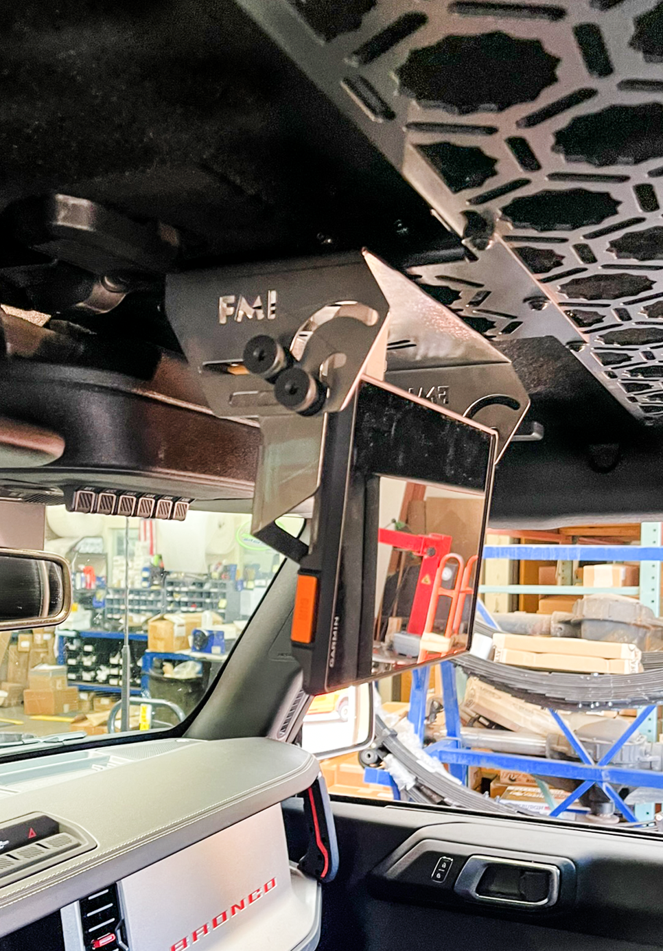 Ford Bronco GPS roof mount & overhead panel kit- what are your thoughts? Bronco-overhead-Panel-GPS-Mount-Garmin- (2)