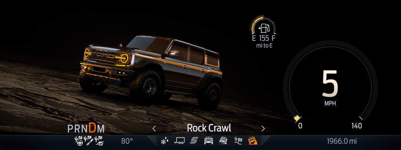 Ford Bronco Bronco Raptor Digital Cluster Drive Modes Animation & Demo Bronco Raptor_11_Rock Crawl