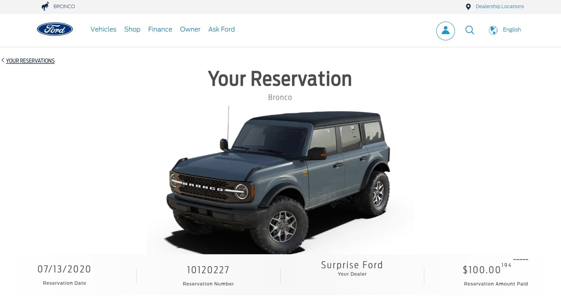 Ford Bronco Bronco Reservations Tracking List & Stats [Enter Yours!] Bronco Reservation